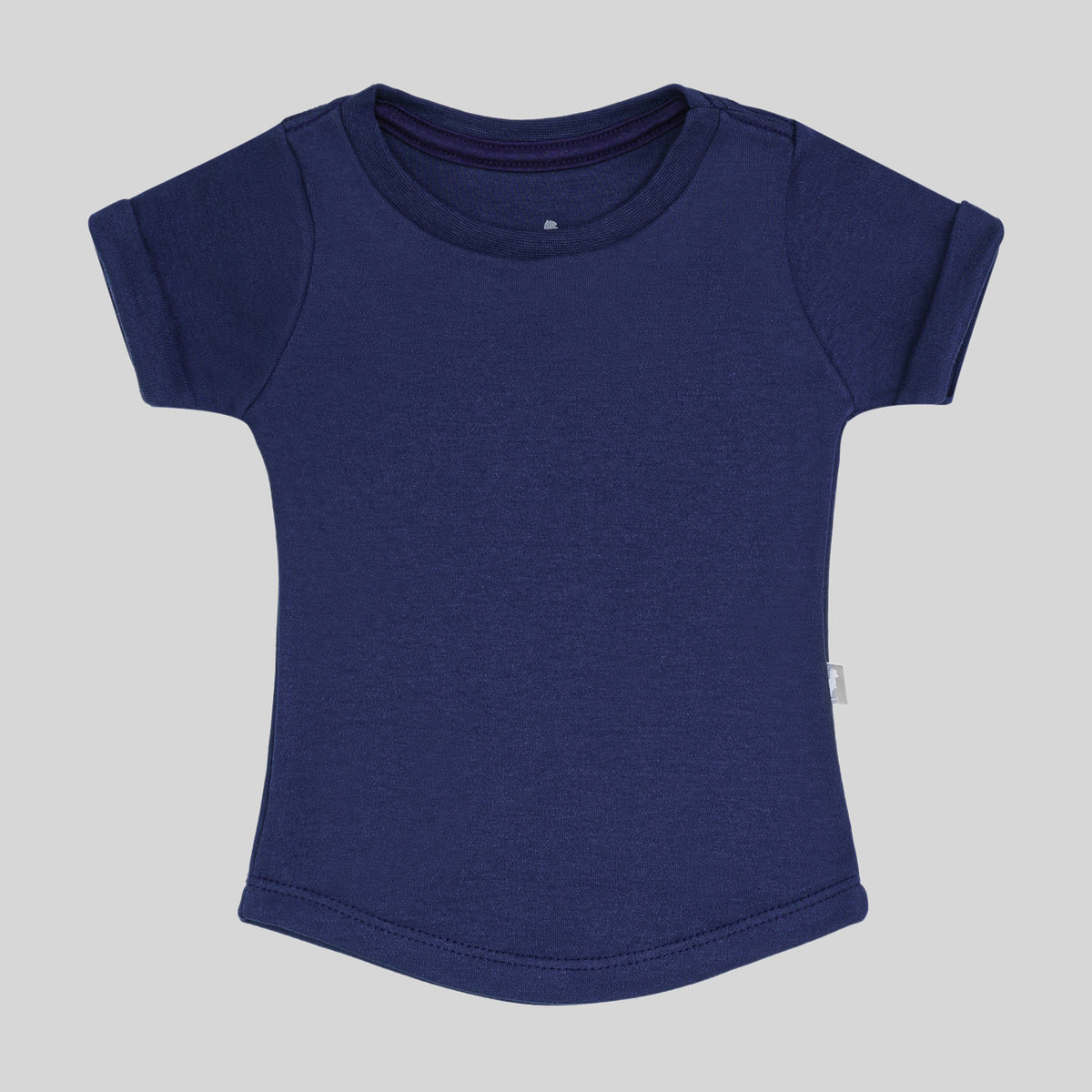 Camiseta Infantil Manga Curta Algodão Egípcio Long Azul Marinho