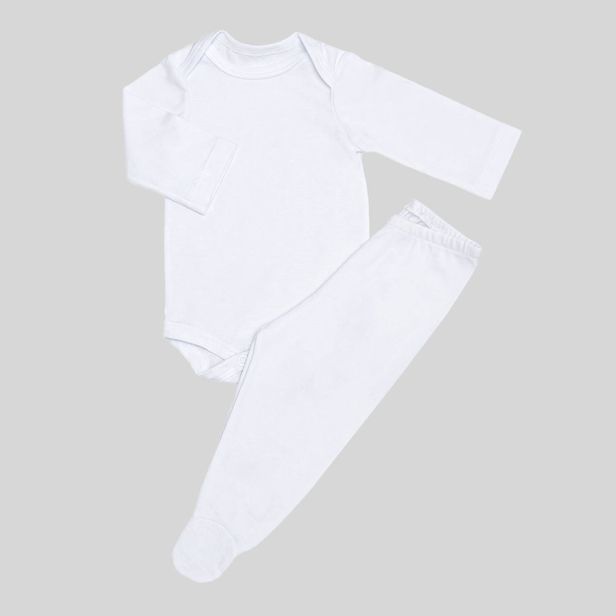 Conjunto Body e Culote Prematuro Branco Algodão Egípcio