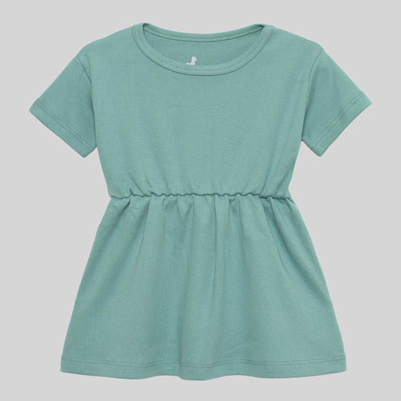 Vestido Infantil Manga Curta Pistache Algodão Egípcio