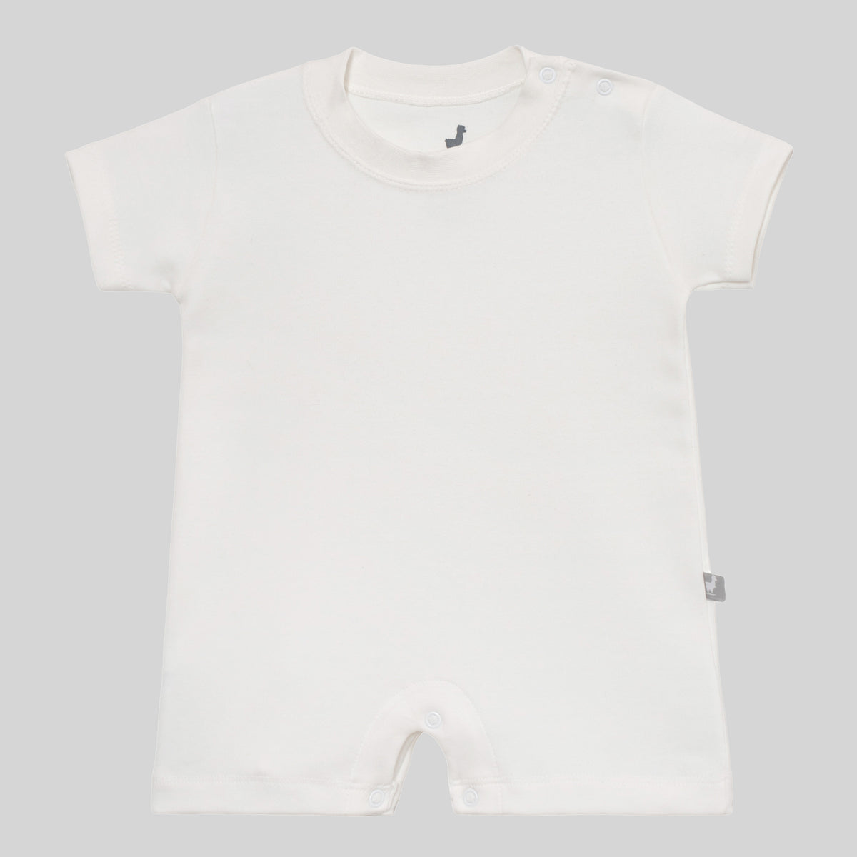 Macacão Infantil Manga Curta Off white Algodão Egípcio