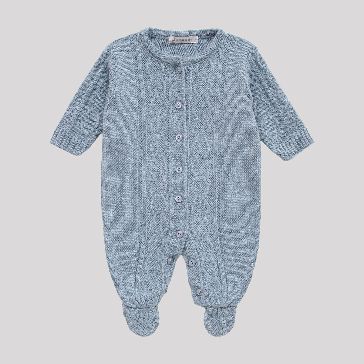 Macacão Tricot botão fofinho Azul