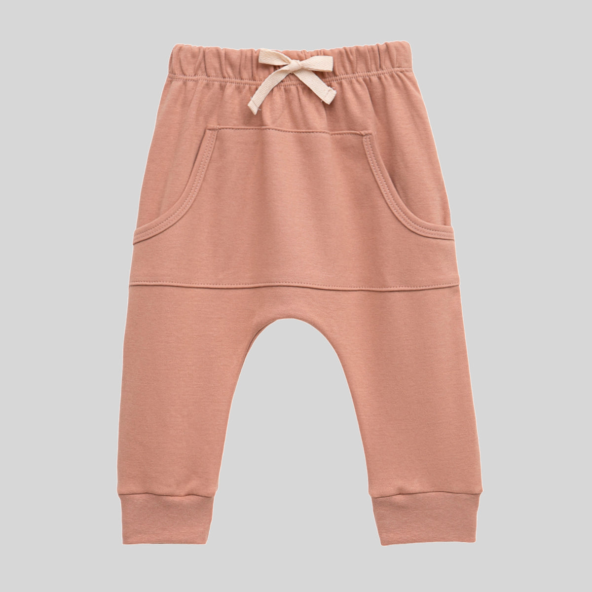 Calça Infantil Saruel Bolso Algodão Egípcio Cacau