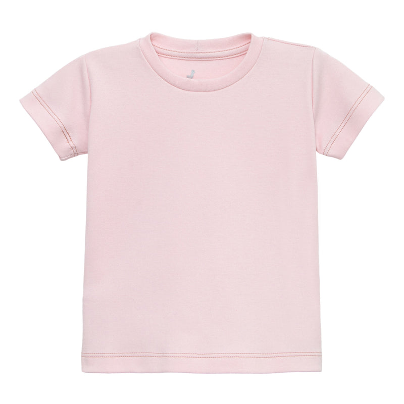 Camiseta Basic Manga Curta Infantil Rosa Flamingo Algodão Egípcio